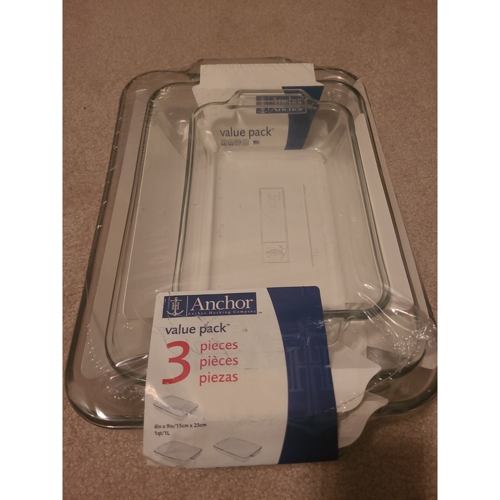 Anchor Hocking Glass Baking Dish Set, 3 Piece Set
